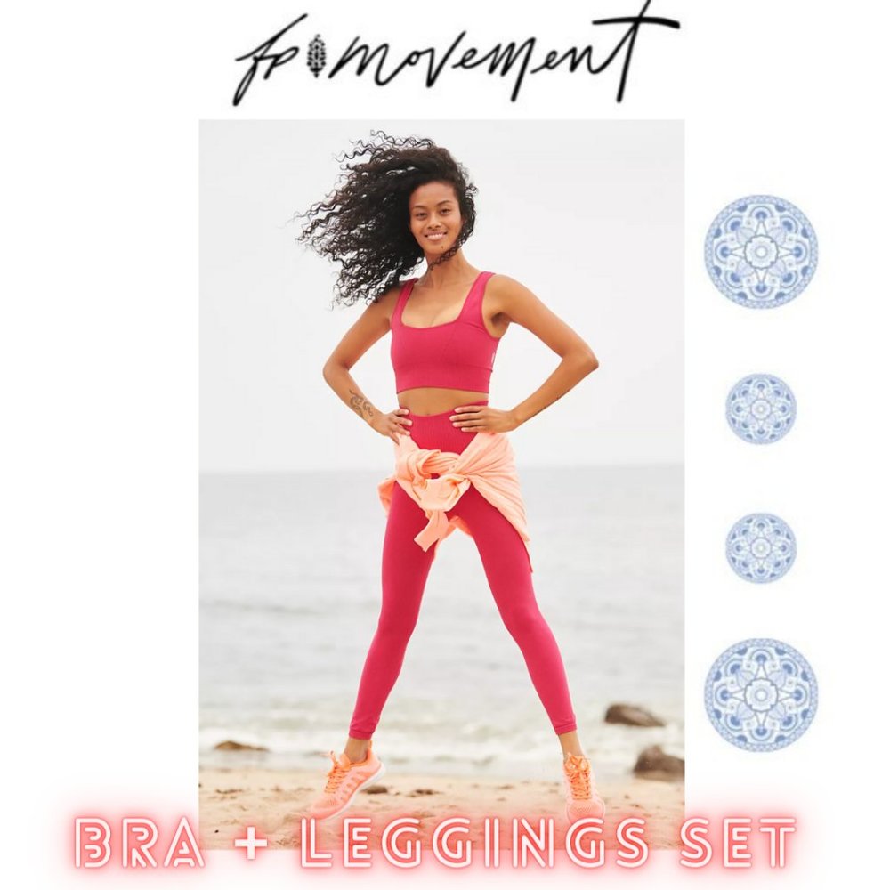 Free People Good Karma Leggings + Bra Set NWOT